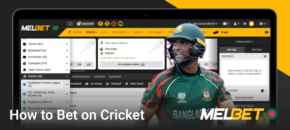 A guide to placing bets on cricket with Melbet