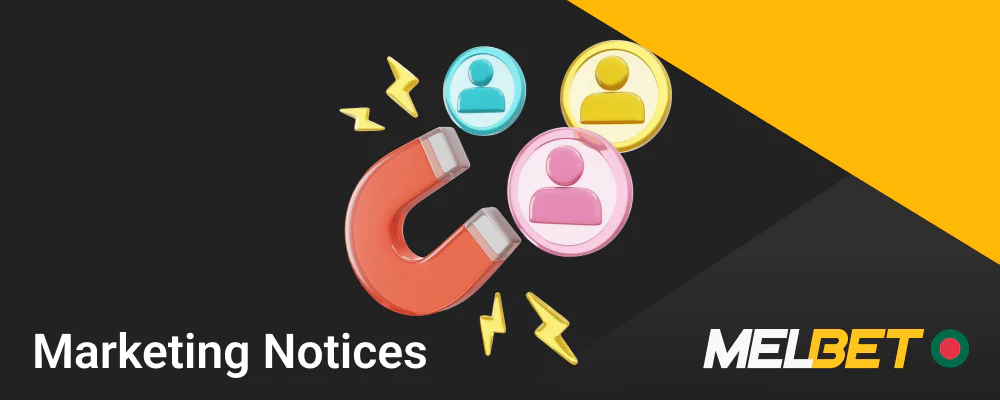 Marketing Notices at Melbet website