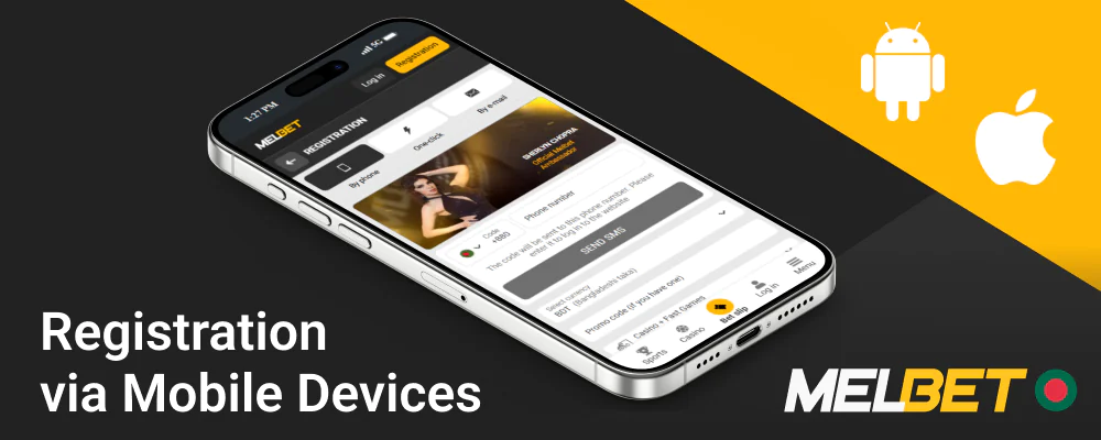 Register on Melbet via your mobile device