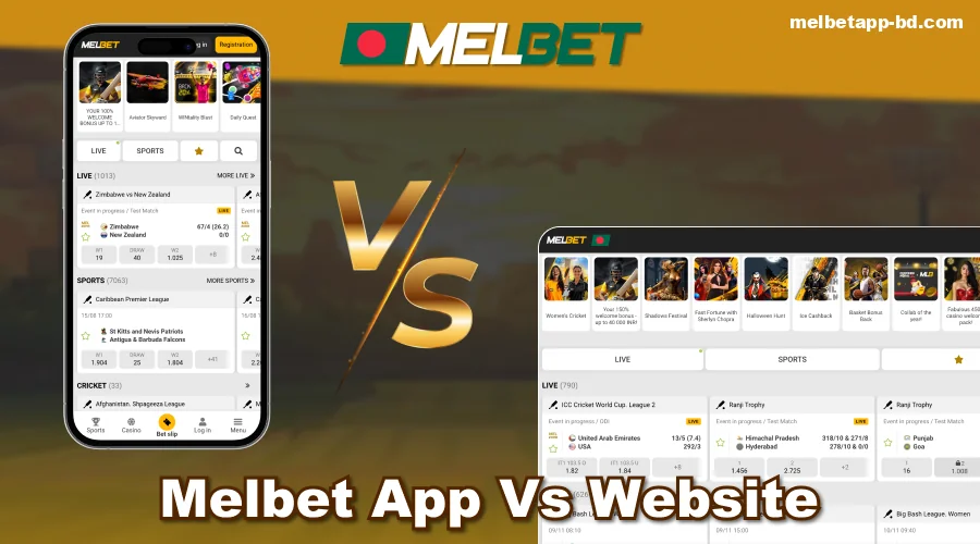 Difference of Melbet App and Melbet official website